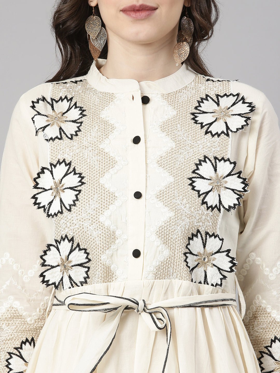 Sadguru Cream Casual Solid Anarkali Kurta - Image 4