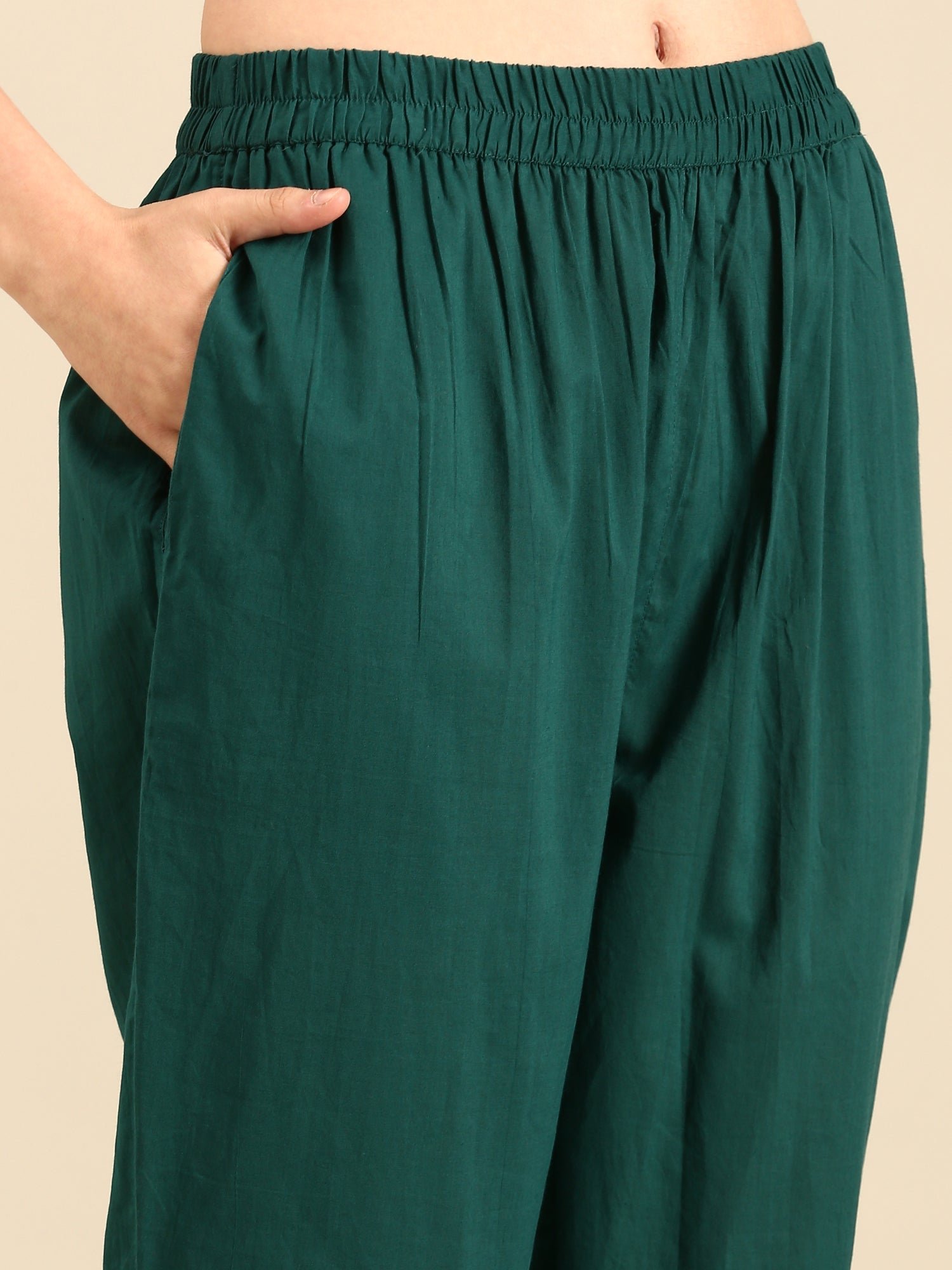 Bottle Green Suit set with Organza duppatta - Image 6