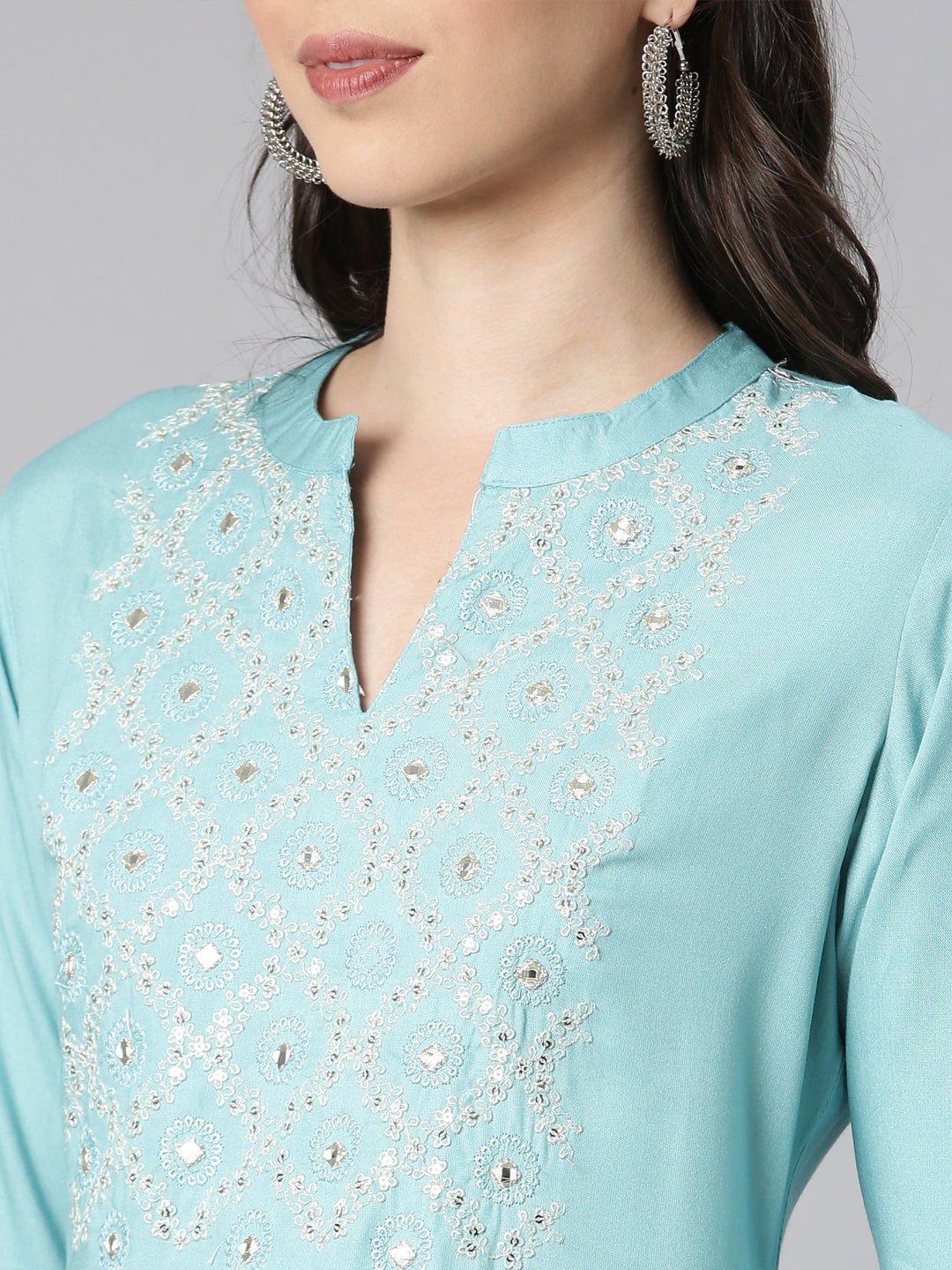 Sadguru Green Casual Solid Straight Kurta - Image 5