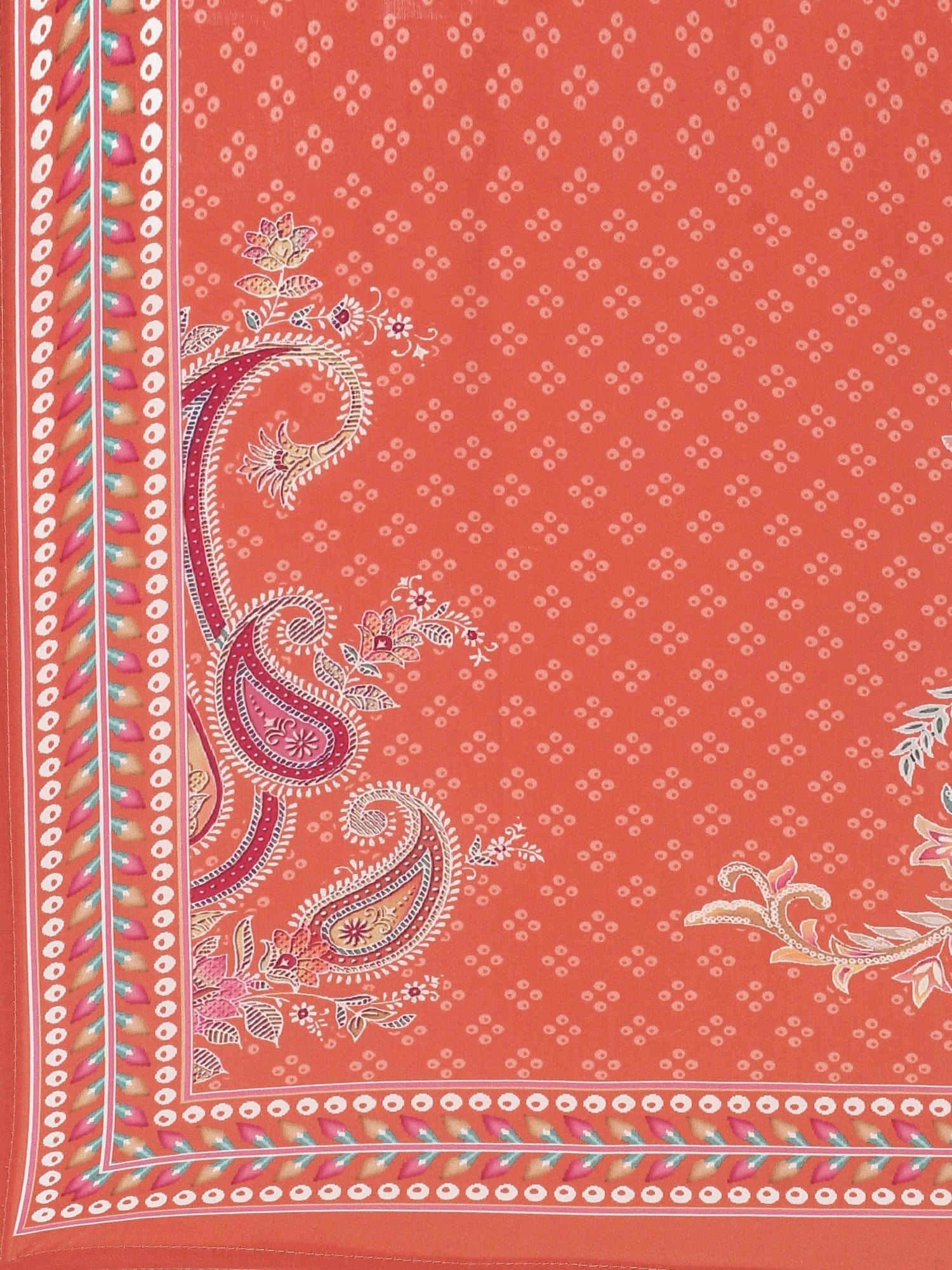 Burnt orange Digital printed crepe Three piece suit set - Image 7