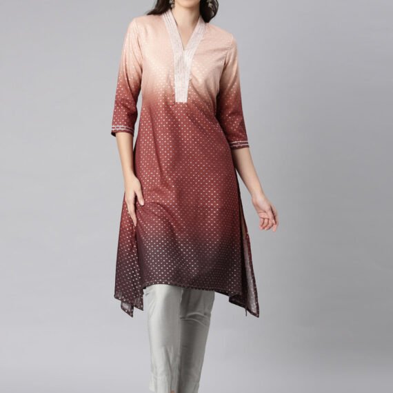 Sadguru Brown Casual Solid Kurta