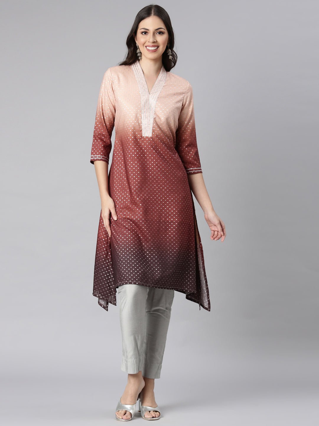 Sadguru Brown Casual Solid Kurta