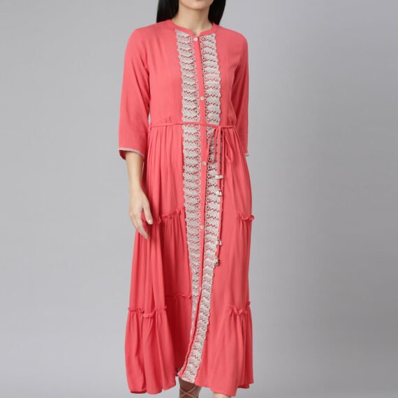 Sadguru Orange Flared Casual Solid Maxi Dresses - Bright, Flowy Style for Everyday Wear