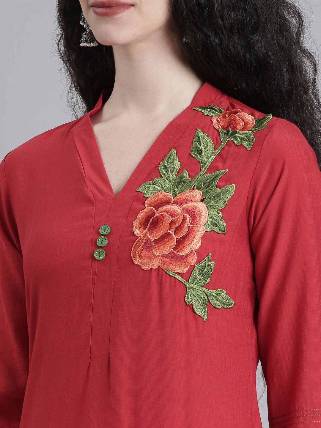 Sadguru Maroon Casual Solid Straight Kurta - Image 4